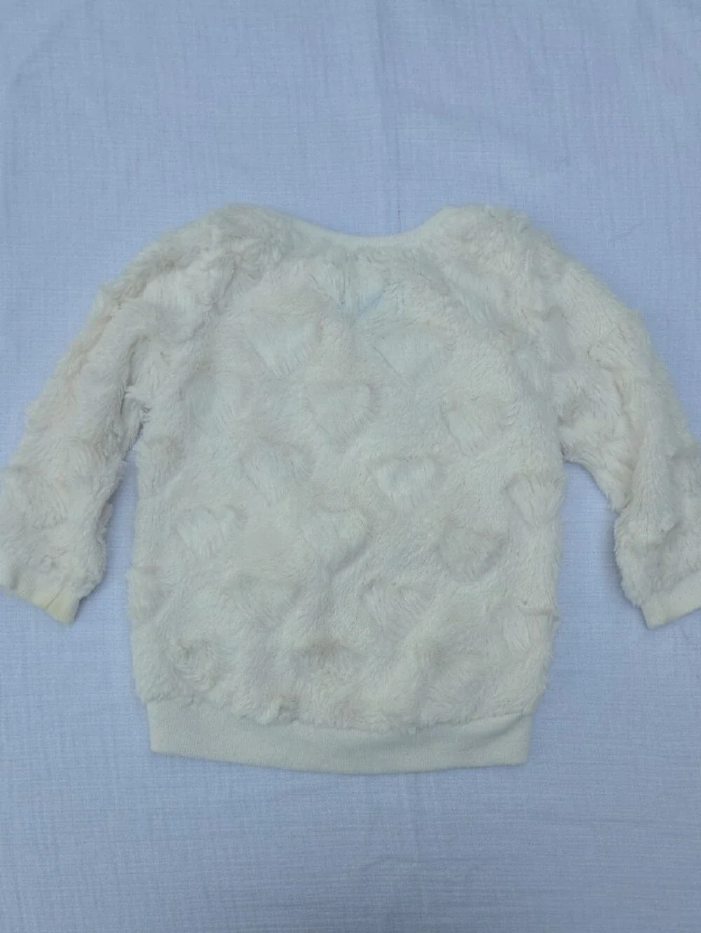 The Children's Place Cream Fuzzy Sweatshirt & Purple Polka Dot Pants Set